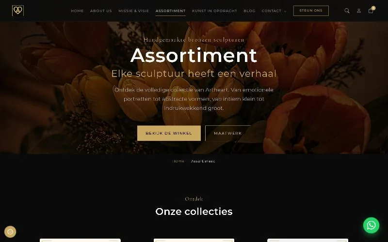 Art Heart, assortimentspagina met collecties