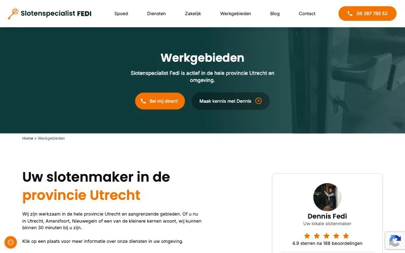 Slotenspecialist Fedi, overzicht van het werkgebied