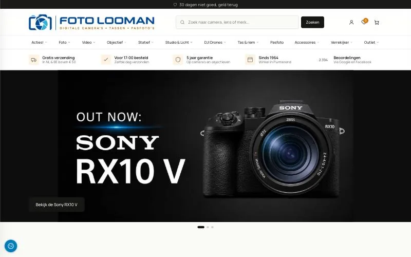 Foto Looman, homepage op desktop